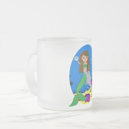 Muirenn, die grüne Meerjungfrau und die Dolphin-Ta Mattglastasse (Vorderseite Links)