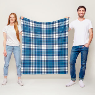 Muirhead Blue Kariert Fleecedecke