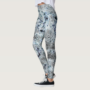 Muito rústico fungo prateado sujo de carbono leggings