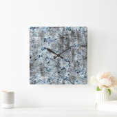 Muito rústico fungo prateado sujo de carbono quadratische wanduhr (Zuhause)