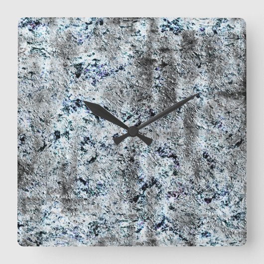 Muito rústico fungo prateado sujo de carbono quadratische wanduhr (Vorderseite)