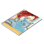 mujer con gato notizblock (Linke Seite)