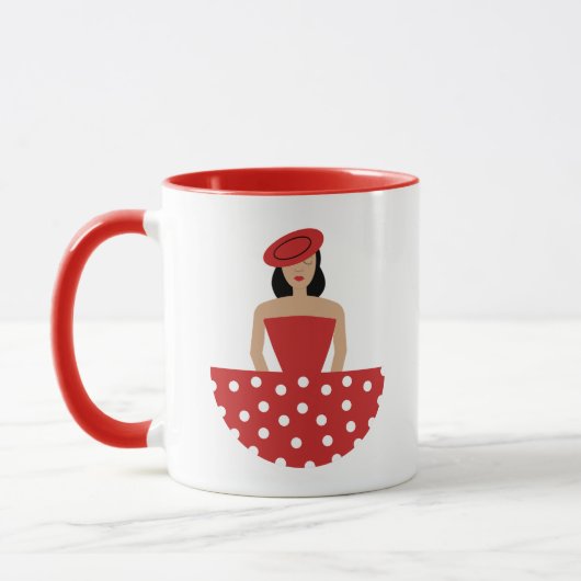 Mujer vestida con un traje de flamenco tasse (Links)
