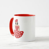 Mujer vestida con un traje de flamenco tasse (Vorderseite Links)