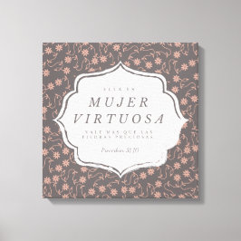 Mujer Virtuosa - Proverbios 31:10 - Canva 16"x 16" Leinwanddruck
