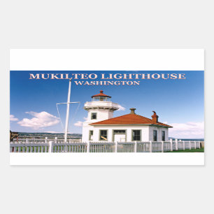 Mukilteo Leuchtturm, Washington-Aufkleber Rechteckiger Aufkleber