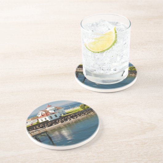 Mukilteo Lighthouse, Mukilteo, Washington, USA Sandstein Untersetzer (Seite)