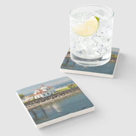 Mukilteo Lighthouse, Mukilteo, Washington, USA Steinuntersetzer (Seitenansicht)