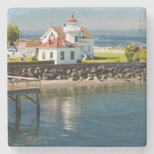 Mukilteo Lighthouse, Mukilteo, Washington, USA Steinuntersetzer (Vorderseite)