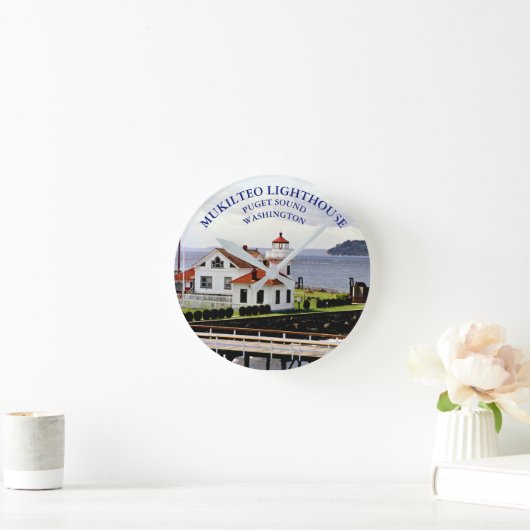 Mukilteo Lighthouse, Washington Clock Runde Wanduhr (Zuhause)