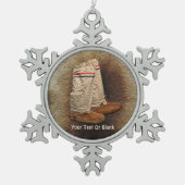 Muklugen auf Karibik-Fur Schneeflocken Zinn-Ornament (Vorderseite)