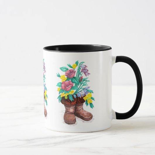 Mukluk Blume stickt Kaffeebecher-Tasse Tasse (Rechts)
