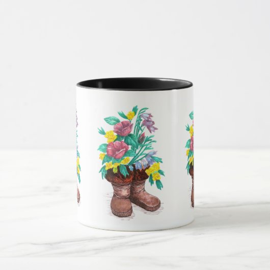 Mukluk Blume stickt Kaffeebecher-Tasse Tasse (Zentrum)