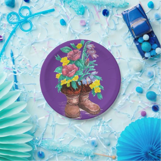 Mukluk Boots & Spring Blume Designed Paper Tellers Pappteller (Party)