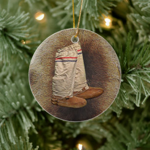 Mukluks aus Karibu-Fell Keramik Ornament