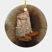 Mukluks aus Karibu-Fell Keramik Ornament (Hinten)