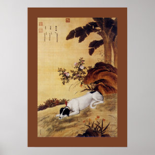 Mukongque 蓦空鹊 ~ Windhund ~ Giuseppe Castiglione~ Poster