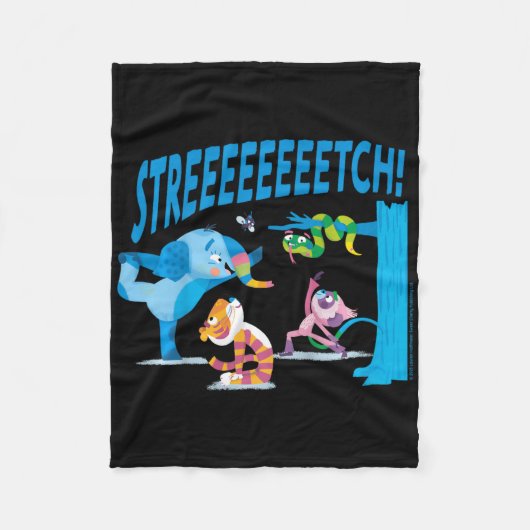 Mula und Freunde Stretch! Yoga Kinder  Fleecedecke (Vorderseite)
