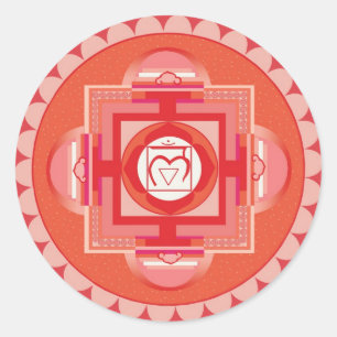 Mūlādhāra Mandala Chakra (Root chakra) Runder Aufkleber