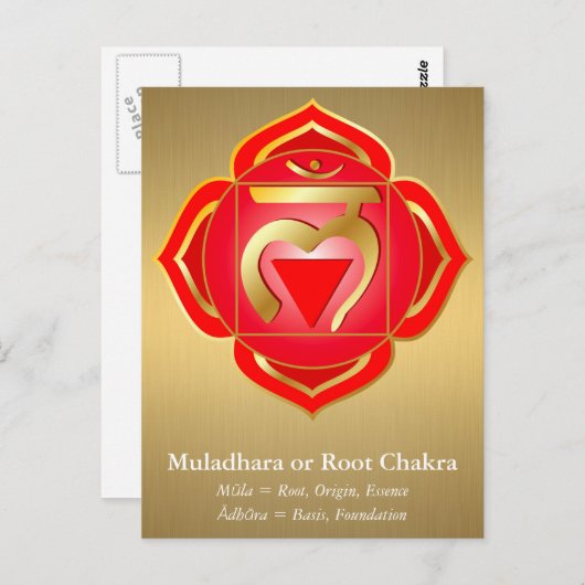 Muladhara oder Root Chakra Postcard Postkarte (Vorne/Hinten)