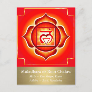 Muladhara oder Root Chakra Postcard Postkarte