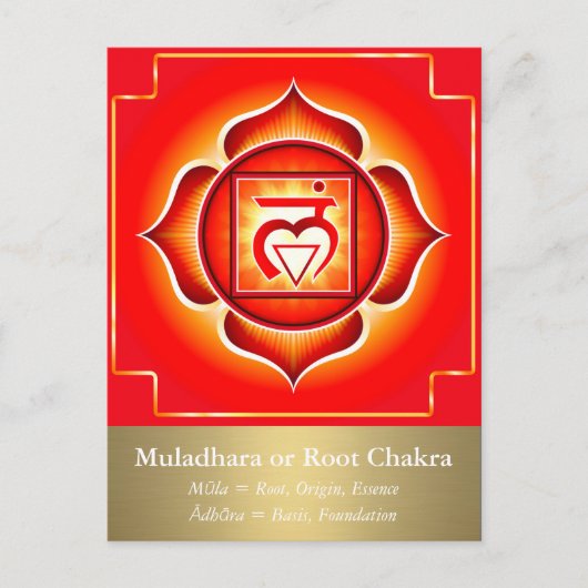 Muladhara oder Root Chakra Postcard Postkarte (Vorderseite)