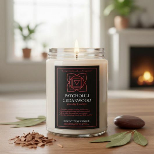 Muladhara Root Chakra Custom Candle Label  Lebensmitteletikett