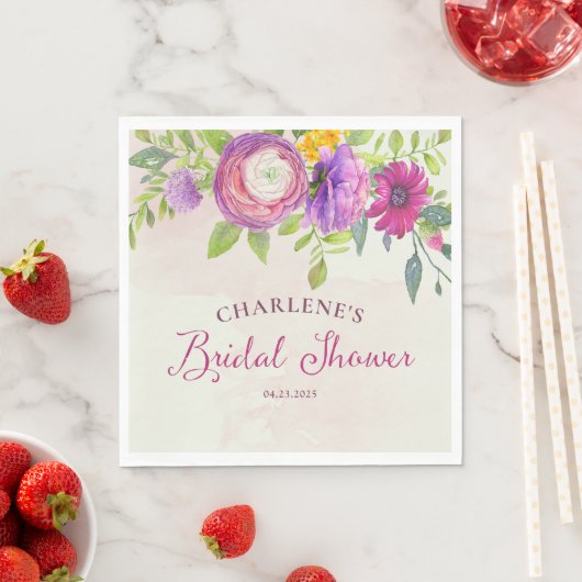 Mulberry and Ivory Dream Brautparty Serviette (Beispiel)