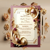 Mulberry Baroque Opulence Ivory Gold Tulip Hochzei Einladung