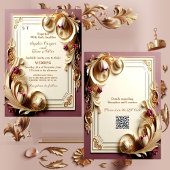 Mulberry Baroque Opulence Ivory Gold Tulip Hochzei Einladung