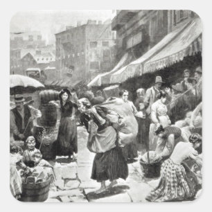 Mulberry Bend Italienische Kolonie in New York Quadratischer Aufkleber
