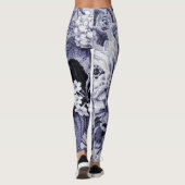 Mulberry Blue Lila Botanical Floral Toile No.1 Leggings (Rückseite)