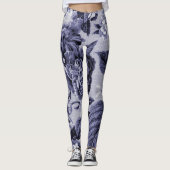 Mulberry Blue Lila Botanical Floral Toile No.1 Leggings (Vorderseite)