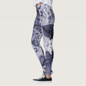 Mulberry Blue Lila Botanical Floral Toile No.1 Leggings (Links)