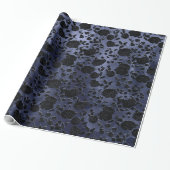 Mulberry Blue Lila Ombre Black Floral Vine Geschenkpapier (Ungerollt)