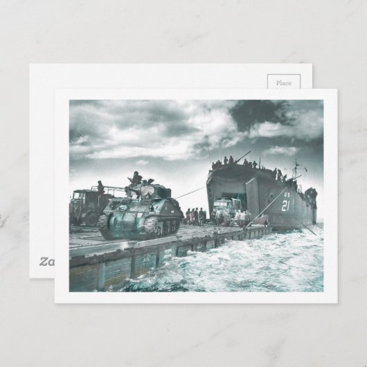 Mulberry Deep Water Harbor D-Day Postkarte (Vorne/Hinten)