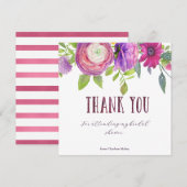 Mulberry Floral Dream Brautparty Dankeskarte (Vorne/Hinten)