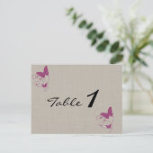 Mulberry Glitzer Butterfly Wedding Tischnummer (Stehend Vorderseite)