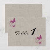 Mulberry Glitzer Butterfly Wedding Tischnummer (Vorne/Hinten)
