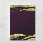 Mulberry Gold Glitzer Geburtstagsparty Einladung (Rückseite)