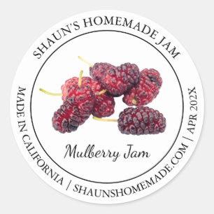 Mulberry Jam Modern Label Runder Aufkleber
