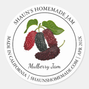 Mulberry Jam Modern Label Runder Aufkleber