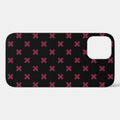 Mulberry-Kreuzstiche auf schwarz Case-Mate iPhone Hülle (Rückseite (Horizontal))
