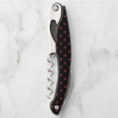 Mulberry-Kreuzstiche auf schwarz Kellnermesser (Vorderseite)