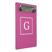 Mulberry Lila White Gerahmt Initial Monogram Mini Klemmbrett (Schrägansicht)