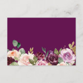 Mulberry Lilac Lila Floral Wedding Details Begleitkarte (Rückseite)