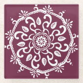 Mulberry Mandala Glasuntersetzer (Vorderseite)