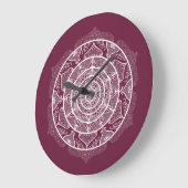 Mulberry Mandala Große Wanduhr (Winkel)