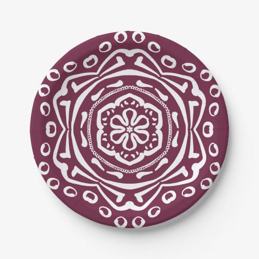 Mulberry Mandala Pappteller (Vorderseite)