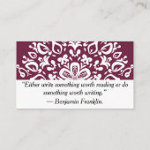 Mulberry Mandala Visitenkarte (Rückseite)